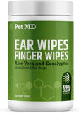 Pet MD - Dog Ear Cleaner Wipes - Otic Cleanser for Dogs to Stop Ear Itching, and Infections with Aloe and Eucalyptus - 100 Count