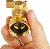 2 Pack Garden Hose Shut Off Valve - Extended Handle - 3/4" Heavy Duty Solid Brass Hose Connector Water Shut Off Valve Hose Shutoff Valve with 4 Pcs Hose Washers
