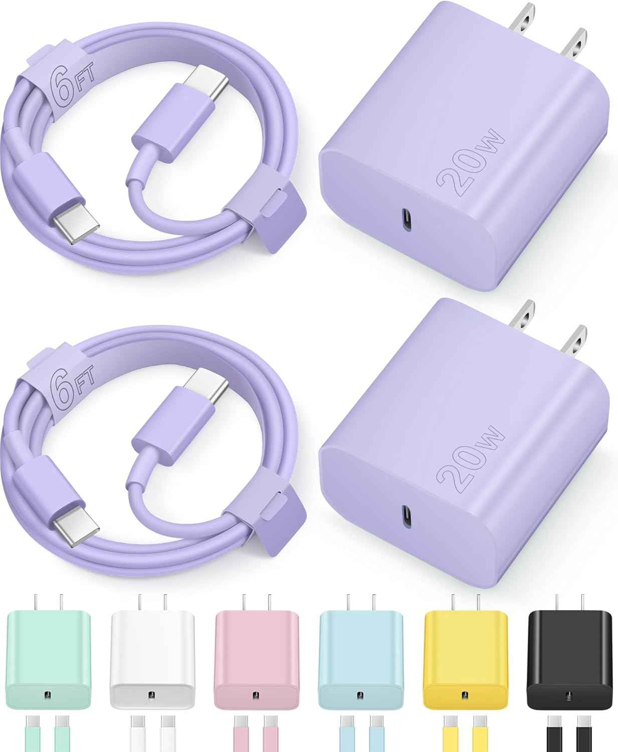 iPhone 17 16 15 Charger Fast Charging Type C Chargers USB C Charger Block iPhone 17 16 15 Air Pro Max Chargers with 6FT Cable for iPhone 17/17 Plus/17 Pro Max/16/16 Plus/16 Pro Max/15 Pro Max/iPad Pro
