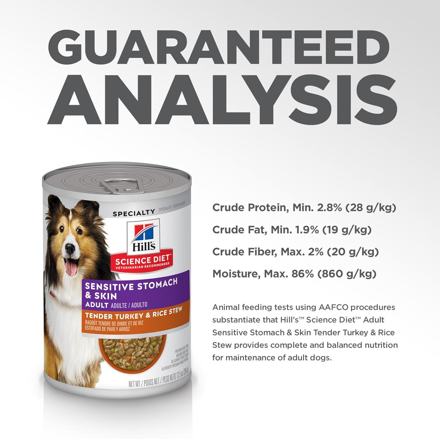 Hills science diet adult 1-6 sensitive stomach & sensitive skin dog food, 12.5 oz tender turkey & rice stew in gravy, 12-pack