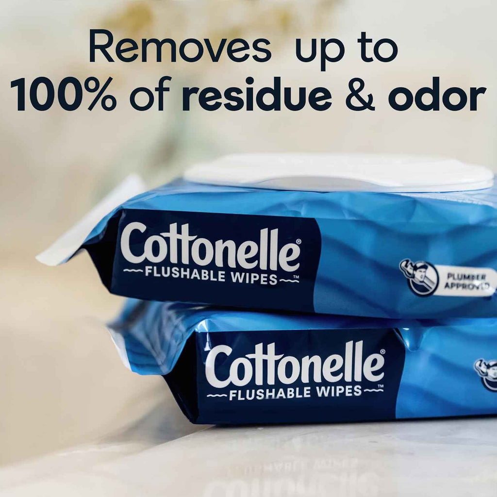 cottonelle fresh feel flushable wet wipes, adult wet wipes, septic-safe, 336 total wipes, 8 flip-top packs