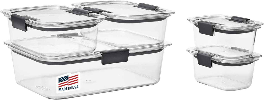 Rubbermaid Brilliance BPA Free 44-Piece Food Storage Containers Set Airtight Leak-Proof with Lids for Meal Prep Lunch and Leftovers