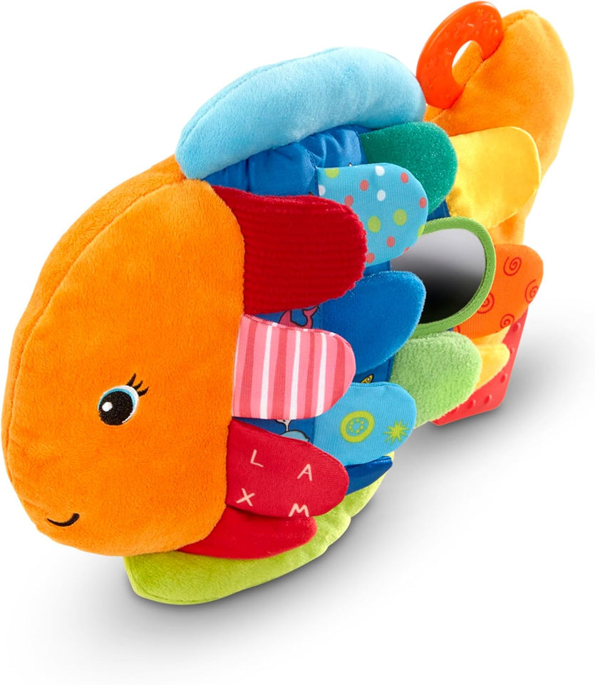 Melissa & Doug K’s Kids, Flip Fish Stuffed Animal, Soft Baby Book, Multi-Textured Squeaking & Crinkling Infant Sensory Toys for Babies with Baby Mirror, Tummy Time Toys for Infants Ages 0–9 Months
