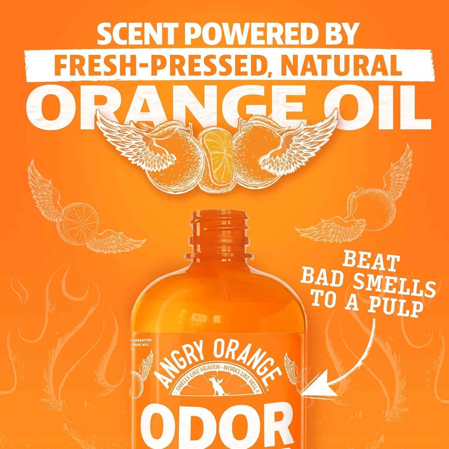 Angry Orange Pet Odor Eliminator with Natural Orange Oil - 24 oz - Non-Toxic, Citrus Scent