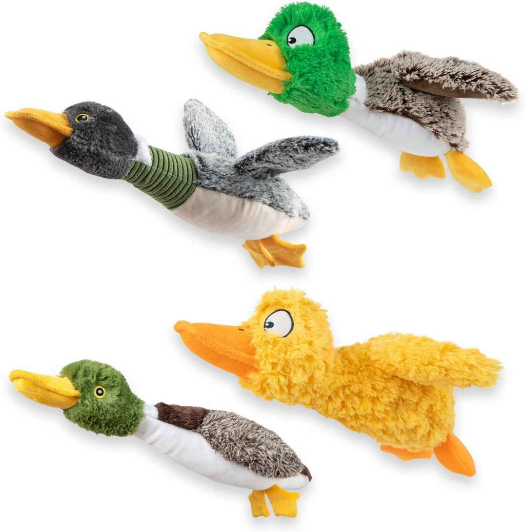 Best Pet Supplies Interactive Squeaky Dog Chew Toy, Crinkle Duck, Large, Light Pink for Small, Medium & Large Dogs