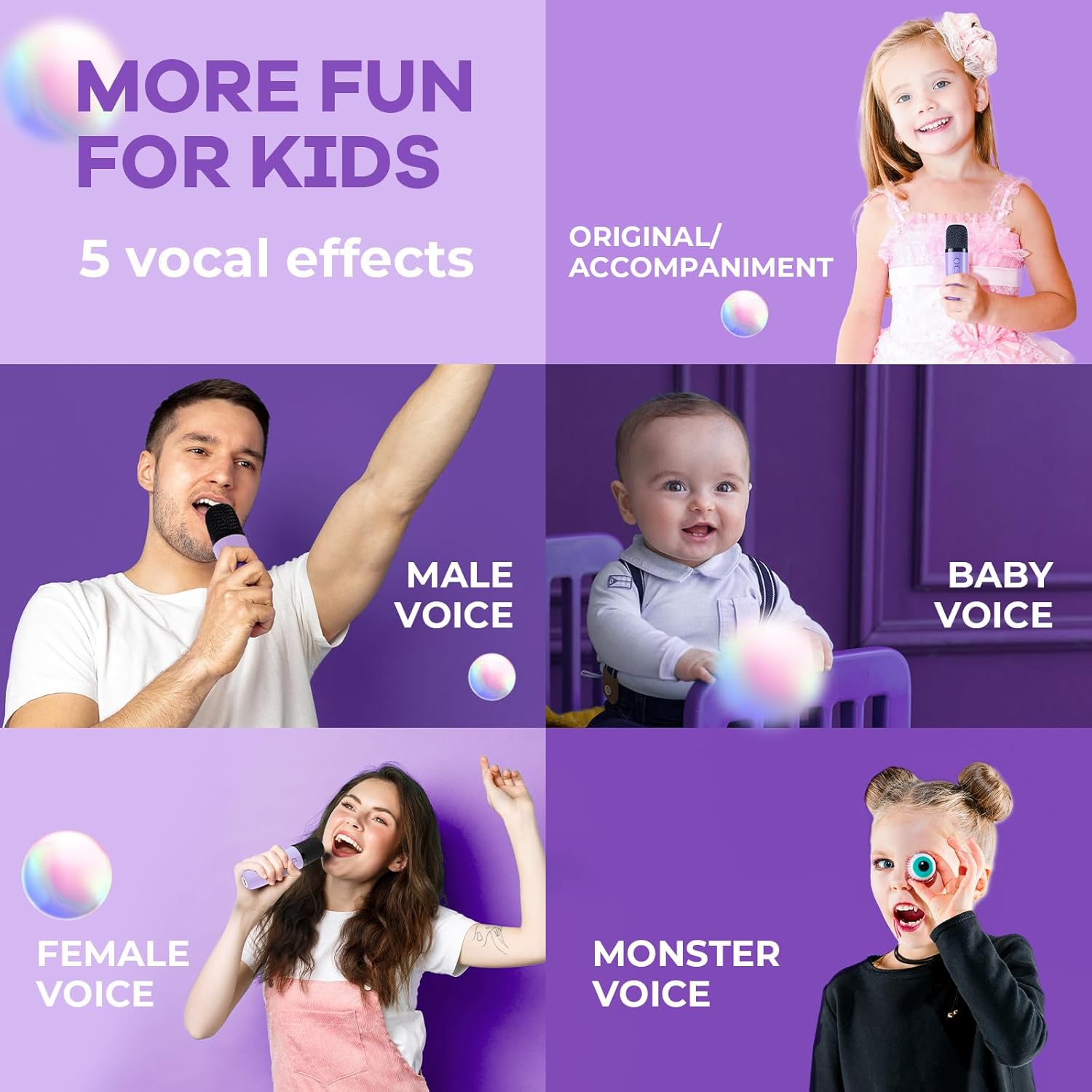 YLL Karaoke Machine for Kids, Portable Mini Speaker with 2 Wireless Microphones, TOP Kids Gifts for Girls Ages 3, 4, 5, 6, 7, 8, 9, 10+ Years Old, 4-12th Birthday Singing Present Toy Party (PLrple)