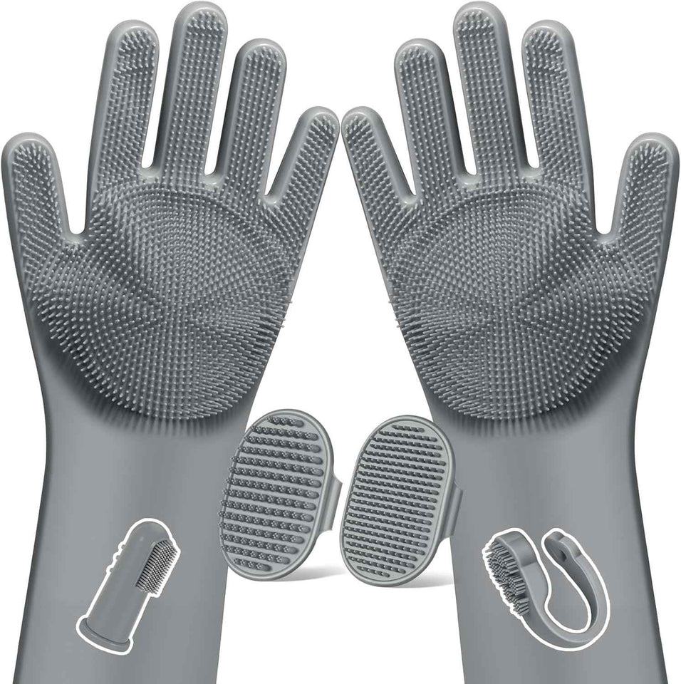 6PCS Pet Grooming Kit for Dogs,Cats and Horses | Dog Washing Gloves | Dog Bath Brush | Dog Bath Gloves | Dog Shampoo Brush | Pet Grooming Gloves | Dog Bath Supplies (Navy Blue)