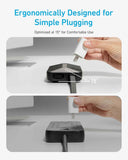 Anker 300J Flat Plug 10-in-1 Ultra Thin Power Strip with 6 AC, 2 USB-A & 2 USB-C Ports, Extension Cord, Desk Charging Station for Home, Office, College, Dorm, 5 Feet, Black