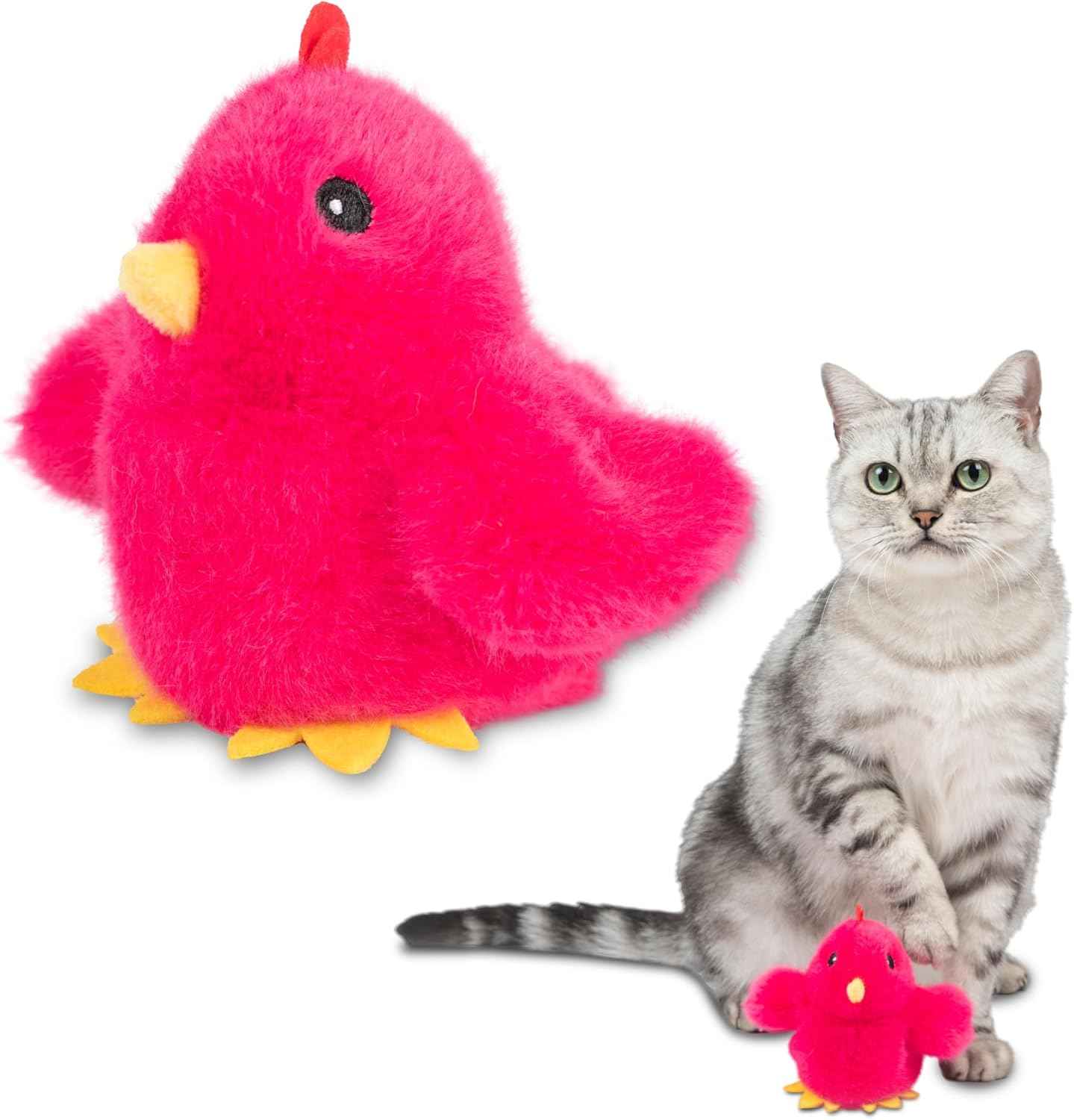 Catify by Best Pet Supplies Interactive Cat Toys – Plush, Motion-Activated & Squeaking Toys with Premium North American Catnip for Indoor Cats & Kittens - Squeaking Mice Set, Beige & Gray
