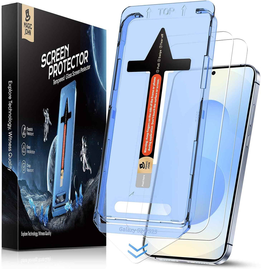 MAGIC JOHN 2 Pack for iPhone 17 Pro Max 6.9 inch Tempered Glass Screen Protector, Auto Dust-Elimination, Bubble Free, HD Clear, Easy Installation