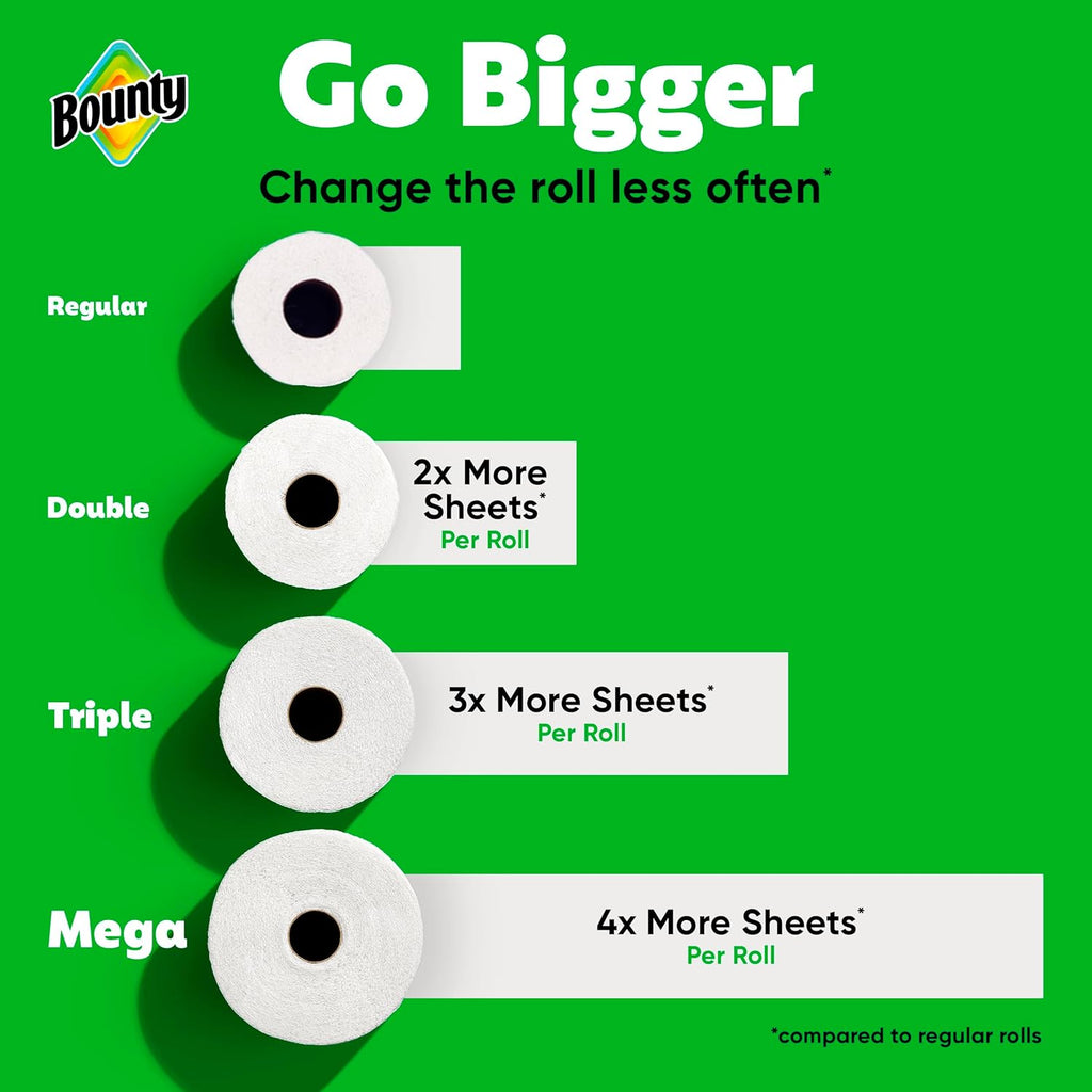 Bounty Select-A-Size Paper Towels, White, 8 Triple Rolls = 24 Regular Rolls - ShopUS