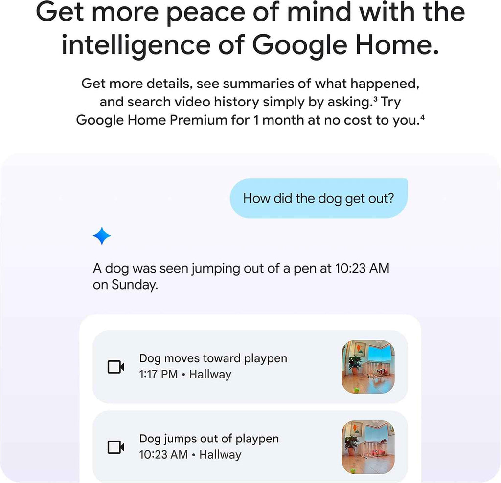 Google Nest Cam Indoor (Wired, 3rd Gen) - Security Camera with 2K Video and Gemini, Night Vision, 2-Way Audio, Works with Google Home - 2025 Model - Hazel
