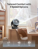 DREO Fan for Bedroom, 12 Inches, 70ft Powerful Airflow, 28db Quiet Table Air Circulator Fans for Whole Room, 120° Adjustable Tilt, 3 Speeds, Desktop Fan for Home, Office, Kitchen