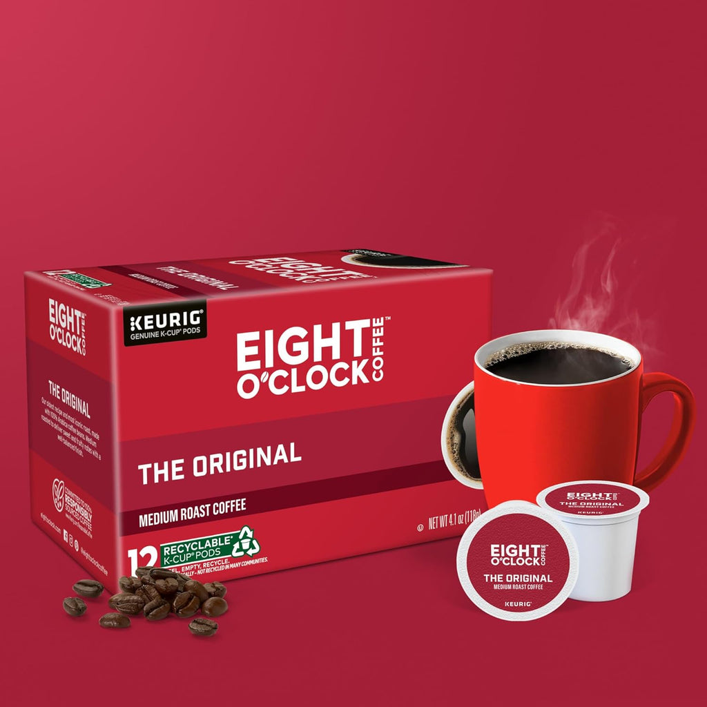 eight o'clock coffee the original, medium roast, keurig k-cup pods, 72 count, kosher