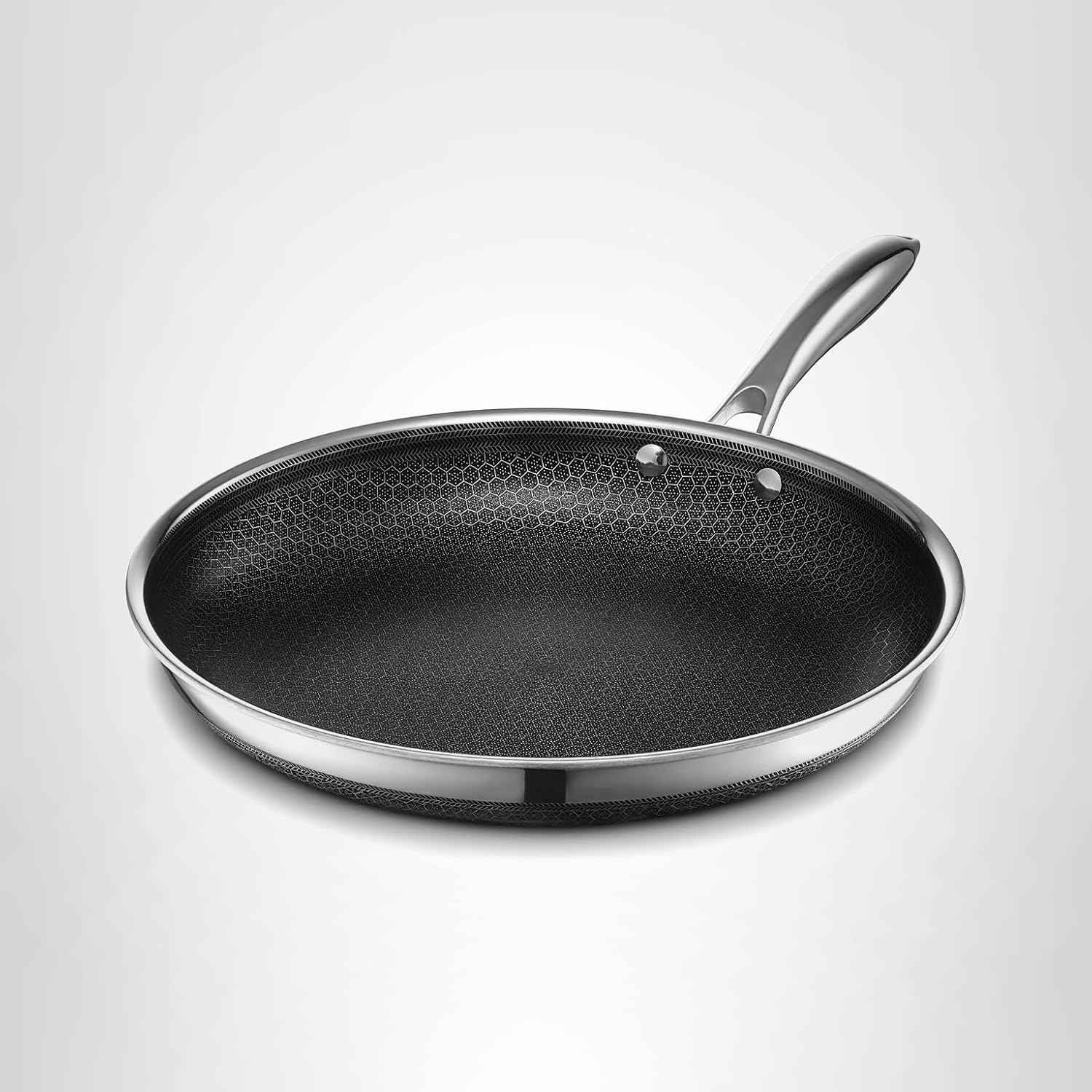 HexClad Hybrid Nonstick 8-Inch Frying Pan with Tempered Glass Lid, Stay-Cool Handle, Dishwasher-Friendly, Oven-Safe Up to 900°F, Induction Ready, Compatible with All Cooktops