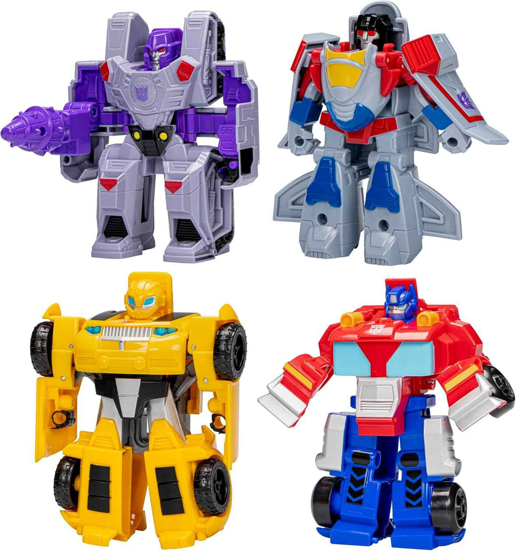 Transformers 4.5-inch Autobot and Decepticon action figures for kids aged 3 and up, multipack of 4