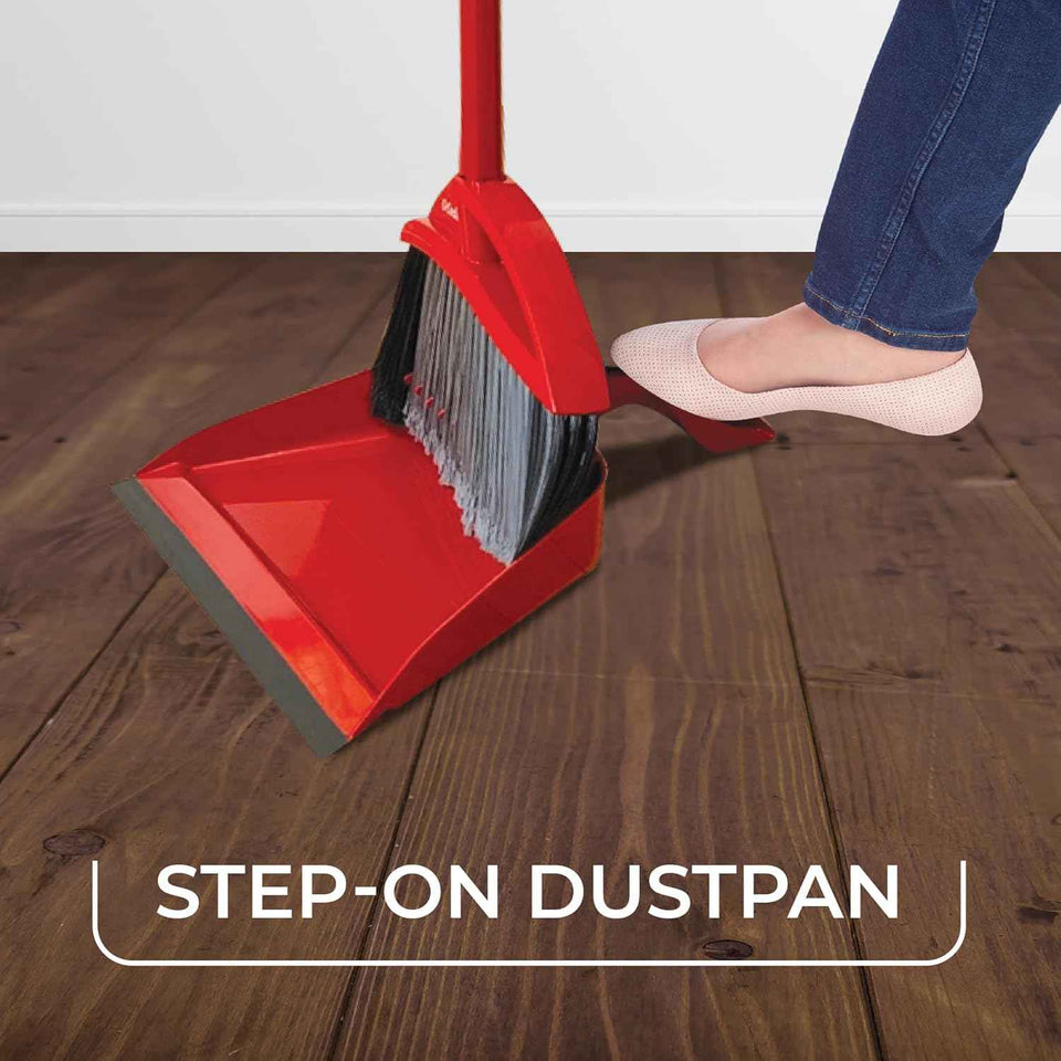 O-Cedar Pet Pro Broom with Step-On Dustpan | Quiet Cleaning Tool for Pets and Pet Owners