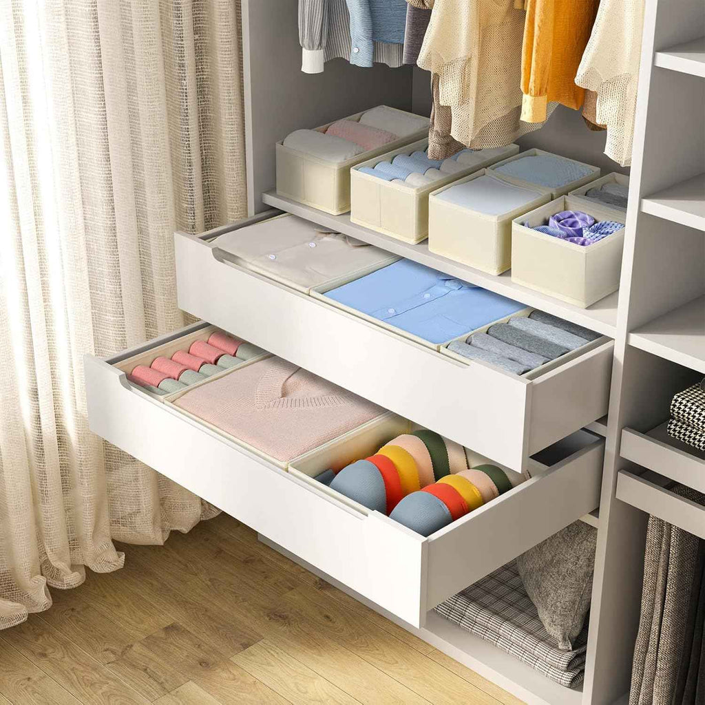 DIMJ Drawer Organizer Clothes: 12-Pack Foldable Closet Organizers for Nursery, Baby Clothes, Underwear, and Socks