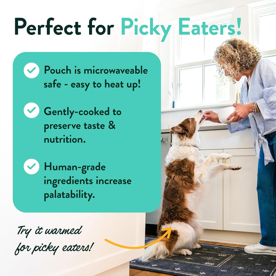 portland pet food company fresh dog food pouches human-grade toppers wet pet meal & mixers for small & large breed puppies & senior dogs gluten-free limited ingredient rosie's beef n' rice 8 pack