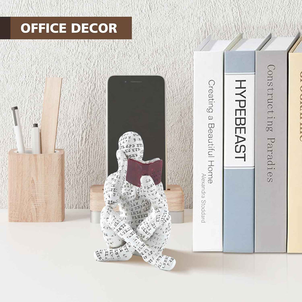 GRAPMKTG Home Decor Pulp Reading Women Thinker Statue Aesthetic Sculpture Room Decor Modern Abstract Decoration on Shelf Table Desk for Living Room Office Bedroom A