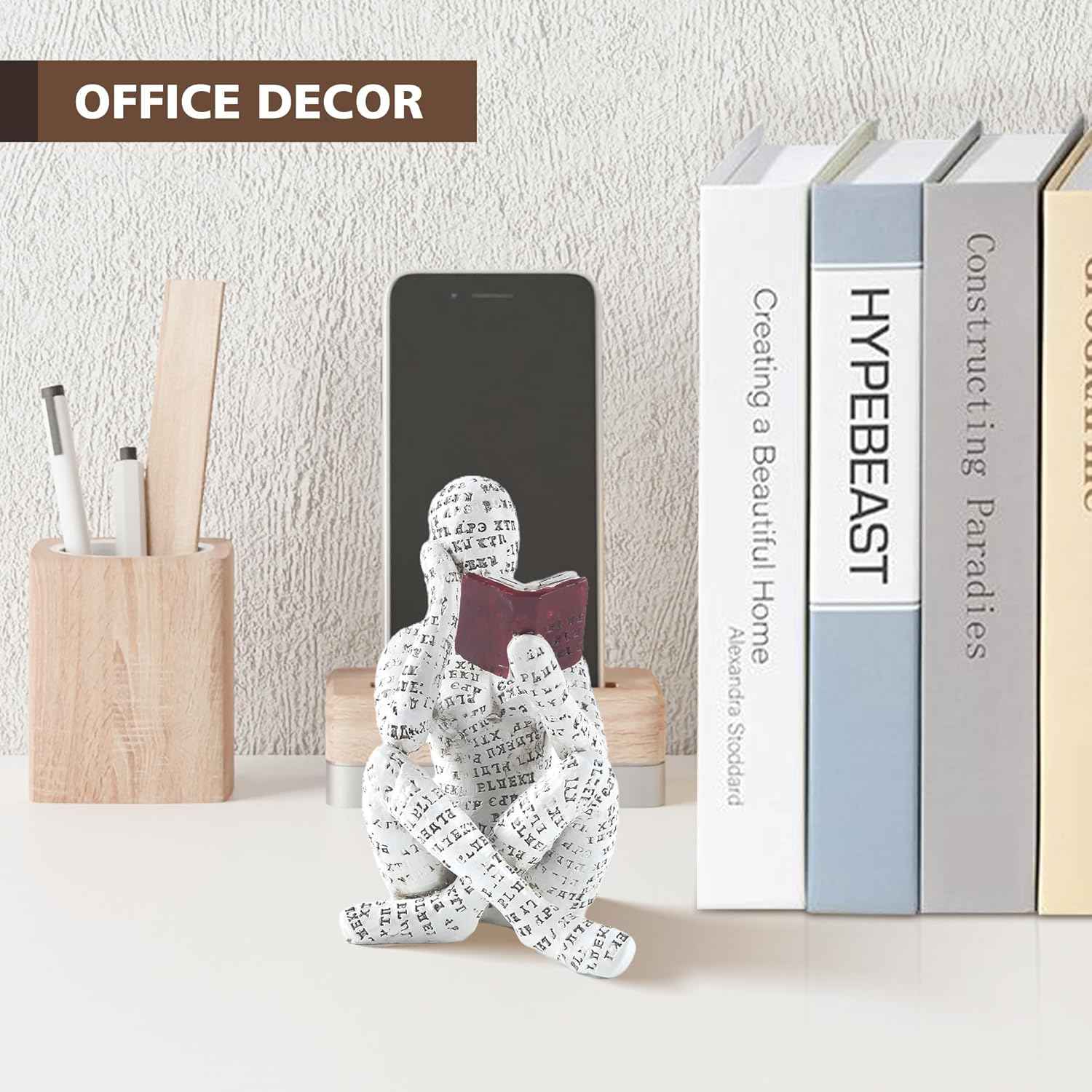 GRAPMKTG Home Decor Pulp Reading Women Thinker Statue Aesthetic Sculpture Room Decor Modern Abstract Decoration on Shelf Table Desk for Living Room Office Bedroom A