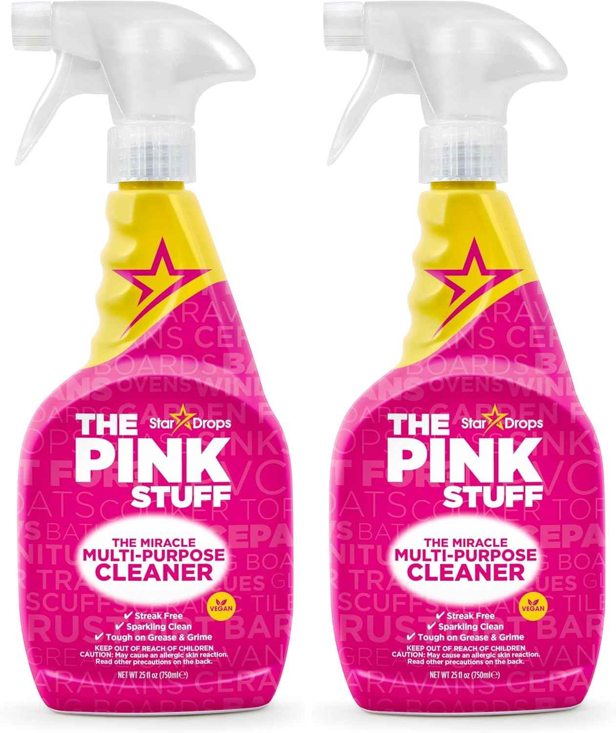 Stardrops The Pink Stuff Miracle Multi-Purpose Cleaner – Removes Grease, Grime, and Stains on Kitchens, Bathrooms, Floors, and More, 25 fl Oz
