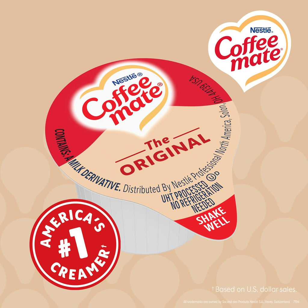 Nestle Coffee mate Original Non-Dairy Liquid Coffee Creamer Singles Pack of 180