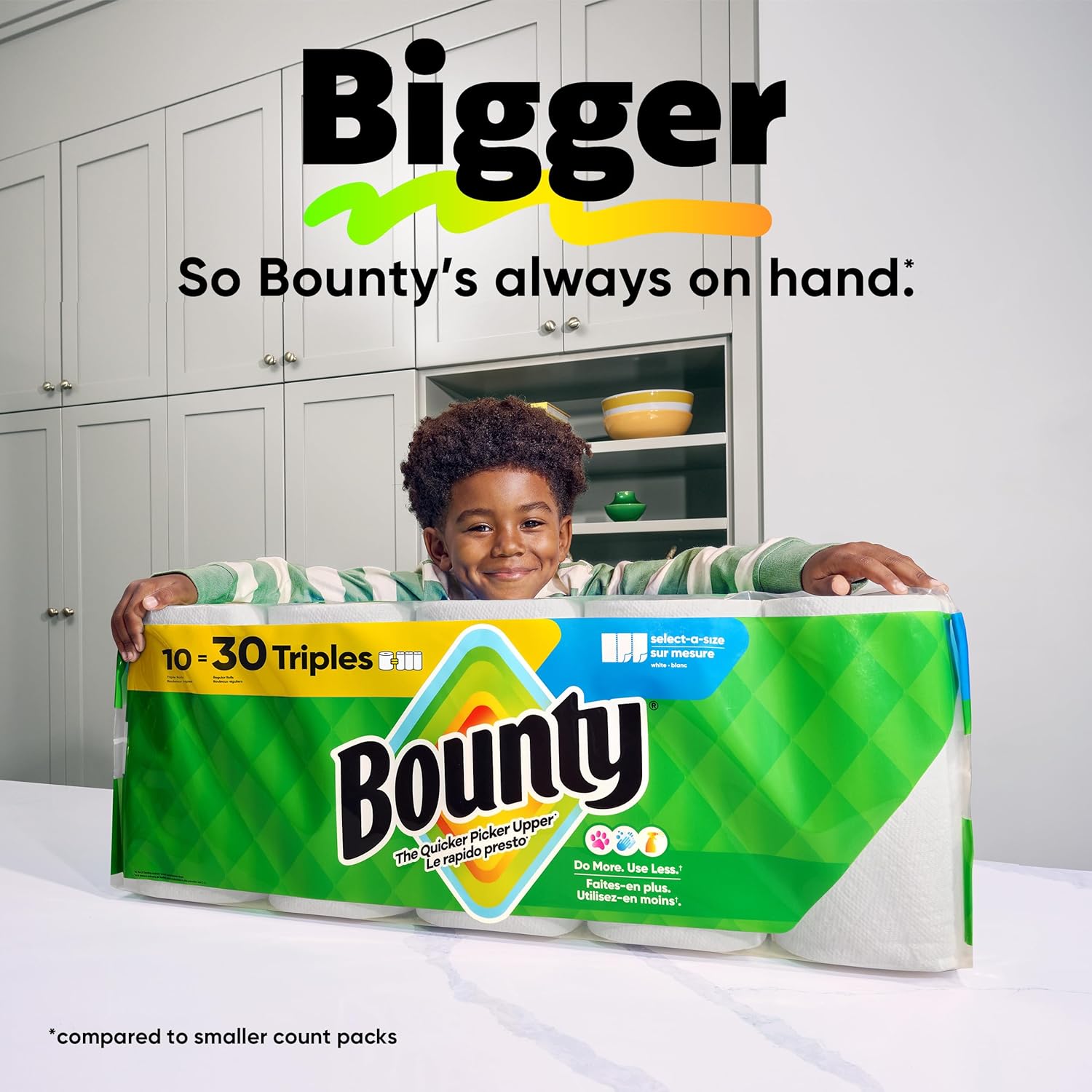 Bounty Select-A-Size Paper Towels, White, 8 Triple Rolls = 24 Regular Rolls - ShopUS