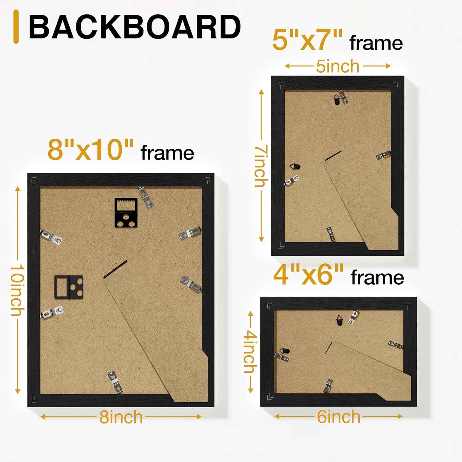 Vittanly 10 Pack Picture Frames Collage Wall Decor, Gallery Wall Frame Set for Wall or Tabletop Display, Engineered Wood and Shatter-resistant Plexiglass, Multi Sizes with 8x10, 5x7, 4x6 Frames, Black