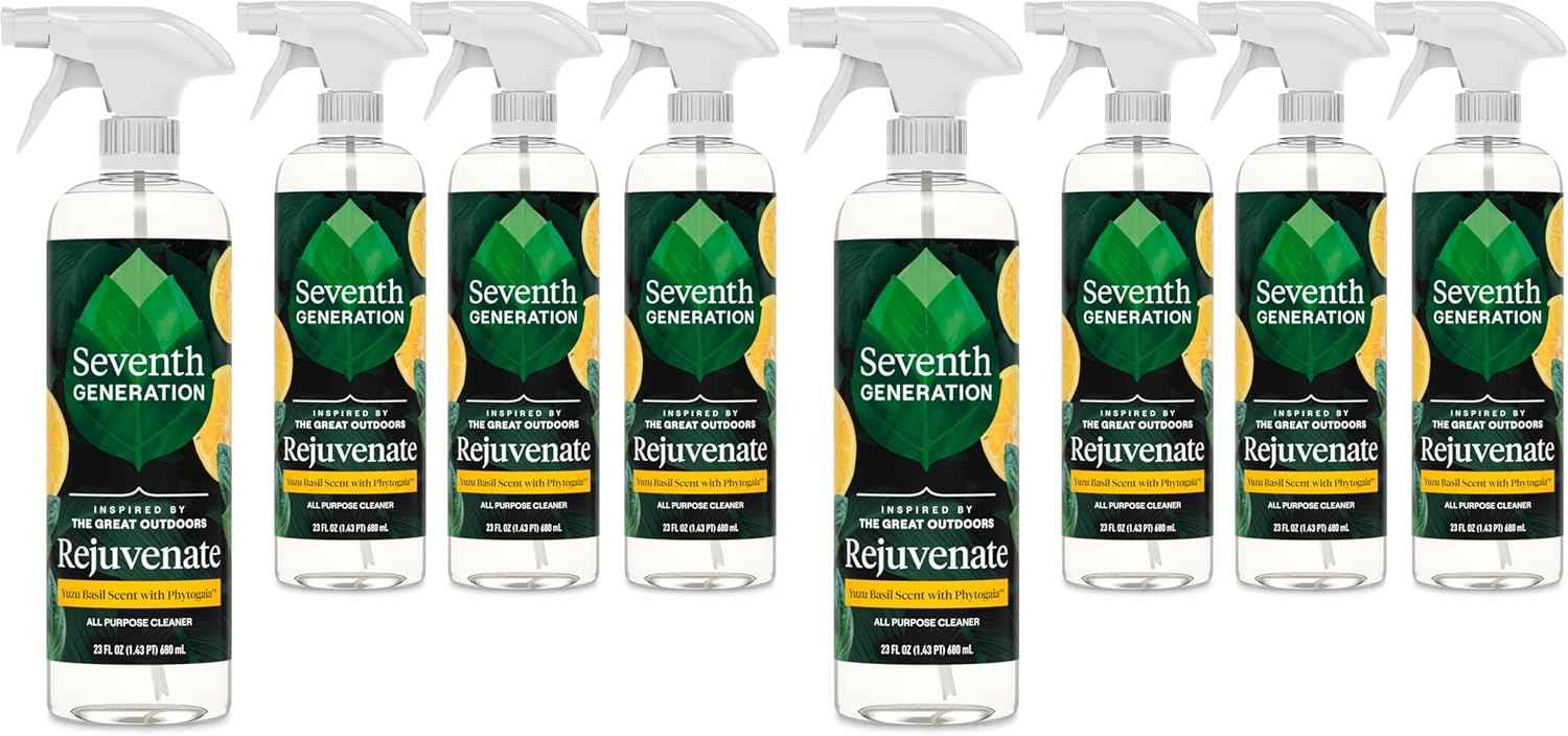 Seventh Generation All Purpose Cleaning Spray Surface Cleaner Lemon Chamomile scent Cuts Grease 23 oz, Pack of 4