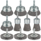 10 Pcs Wire Brush for Drill, Coarse Carbon Steel Crimping Wire Wheel Brush, 1/4 Inch Hex Shank, Cup Brush Drill Bit for Cleaning Rust, Stripping and Abrasive