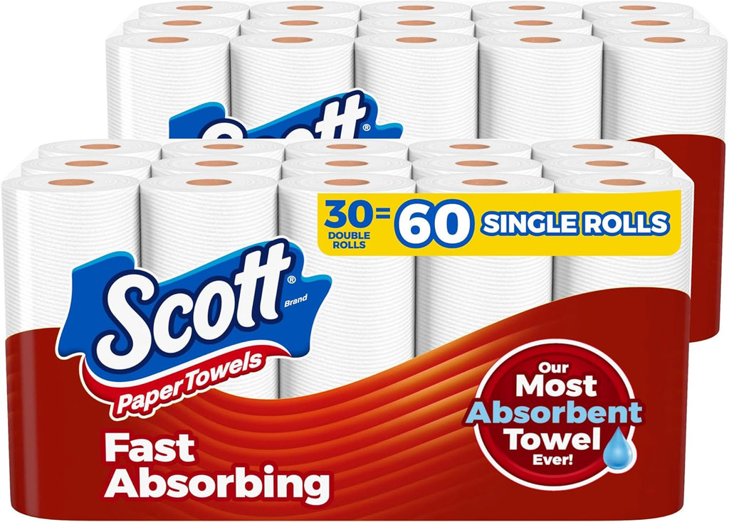 Scott Paper Towels, Choose-A-Sheet, 6 Double Rolls = 12 Regular Rolls (108 Sheets Per Roll) - ShopUS