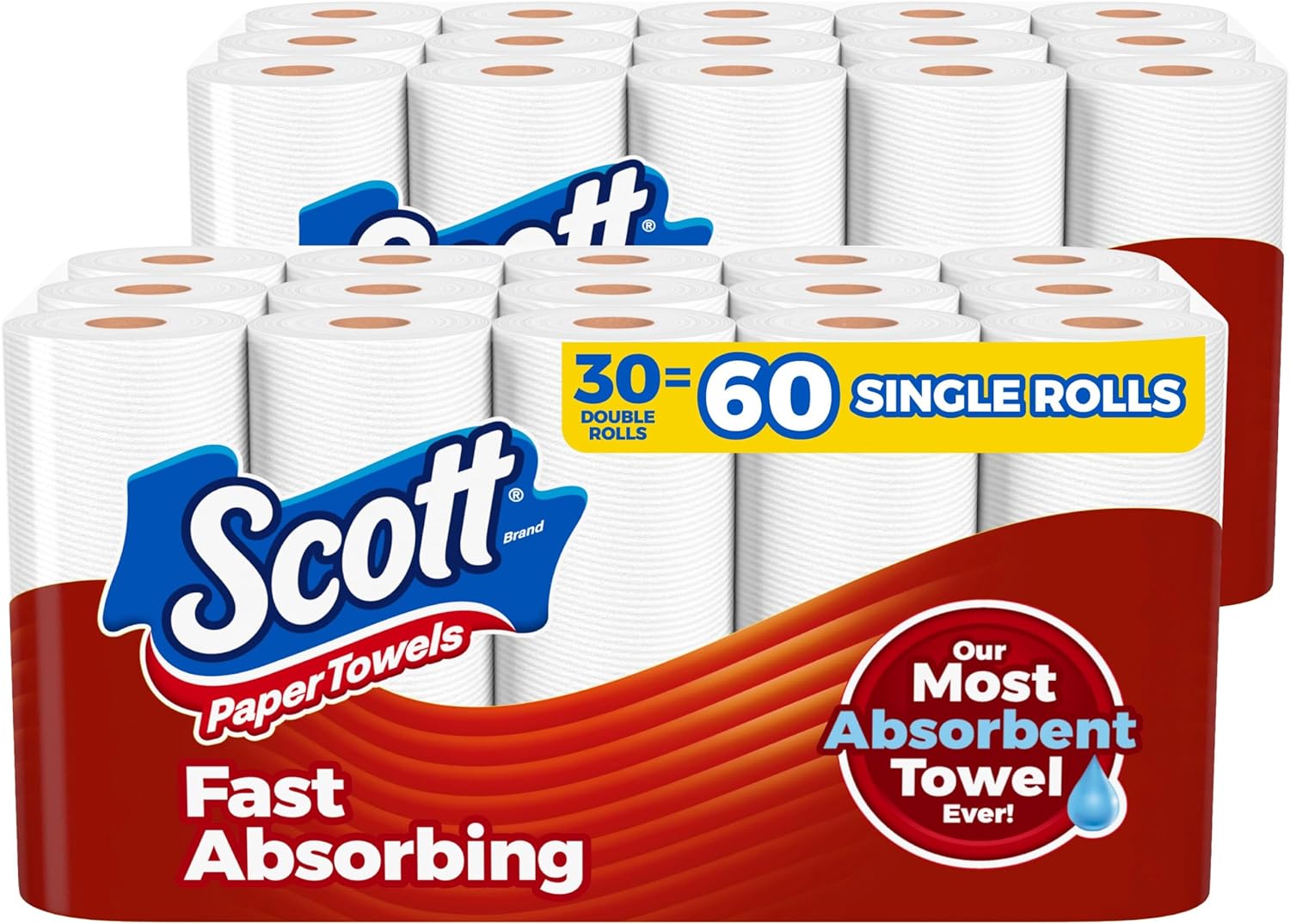 Scott Paper Towels, Choose-A-Sheet, 6 Double Rolls = 12 Regular Rolls (108 Sheets Per Roll) - ShopUS