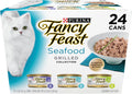 PLrina Fancy Feast Grilled Wet Cat Food Seafood Collection in Wet Cat Food Variety Pack - (Pack of 24) 3 oz. Cans