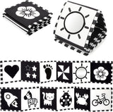urmywo black and white baby toy, tummy time high contrast newborn toys 0-3 months, soft baby book