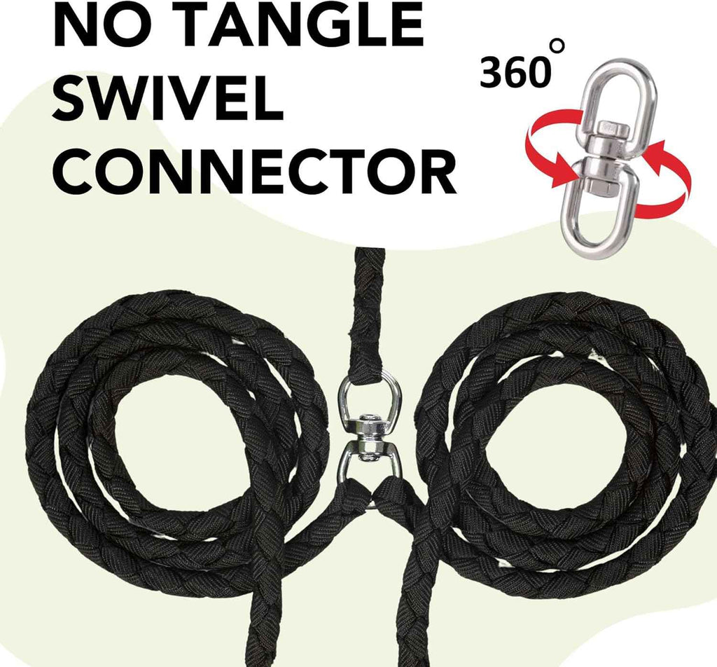 Caldwell's Pet Supply Co. Dual Dog Leash, Heavy Duty, 54" Long, Nylon/Polyester Blend, for Small, Medium, or Large Dogs
