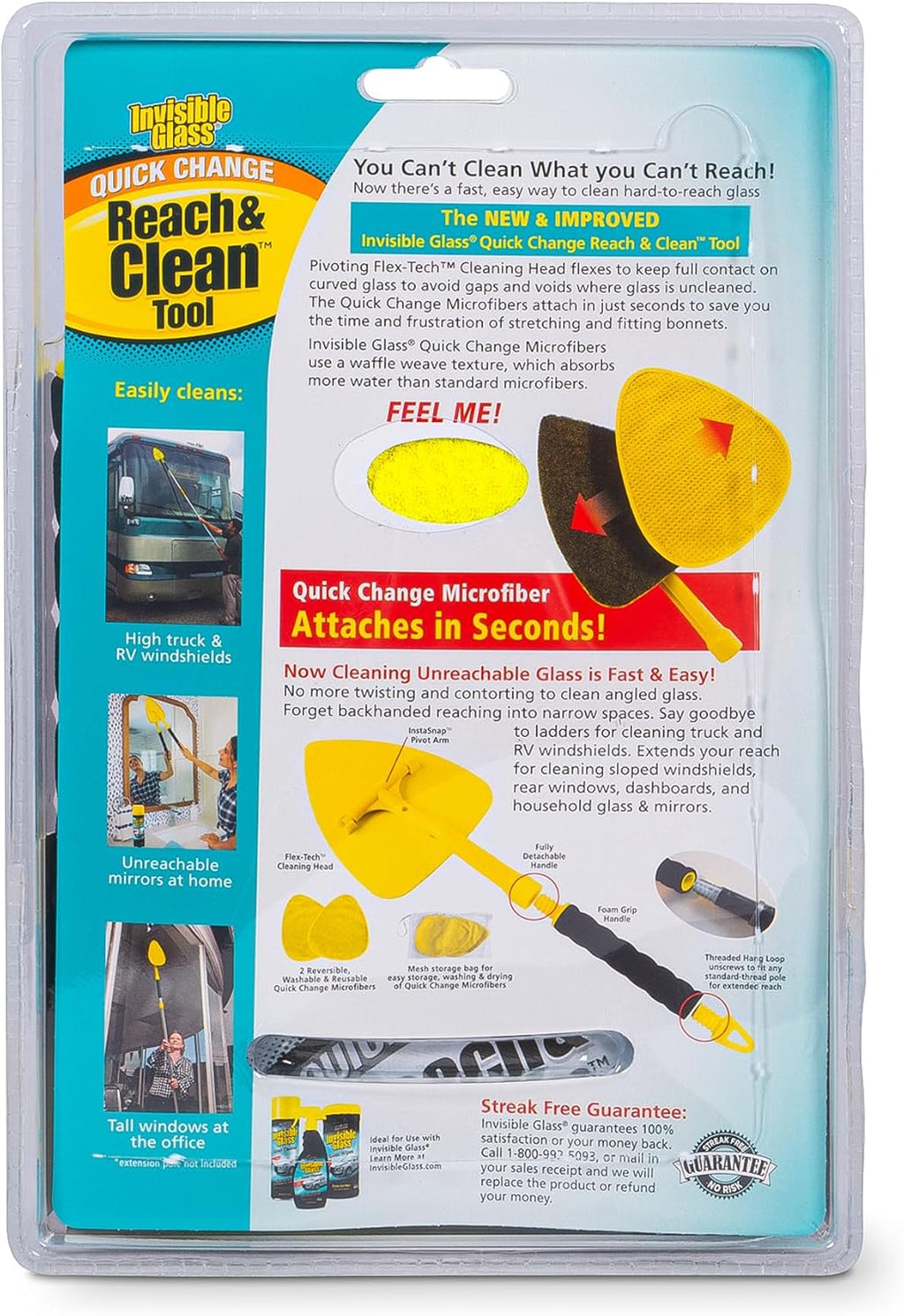 Invisible Glass 95160 reach & clean glass windshield cleaner tool kit for autos, trucks, and windows