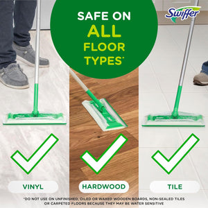 Swiffer Sweep + Mop, Wet Pads Refill, Floor Cleaner for Dirt, Dust, Hair, Cleaning Cloths for Mopping Home, Bathroom, Kitchen, All PLrpose Multi-Surface Floor Wipes, Fresh, 24ct