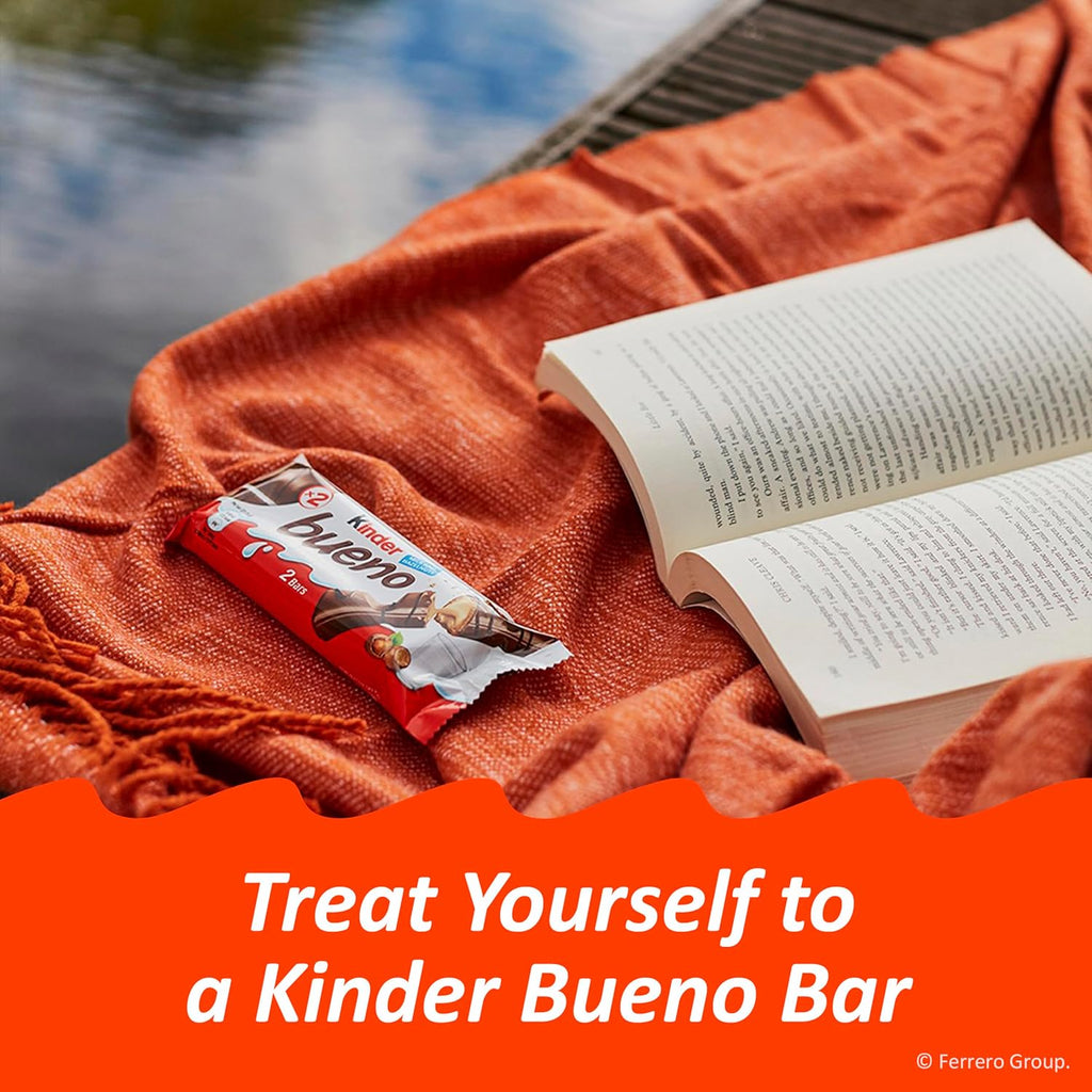 kinder bueno milk chocolate bars with hazelnut cream bulk 20 pack