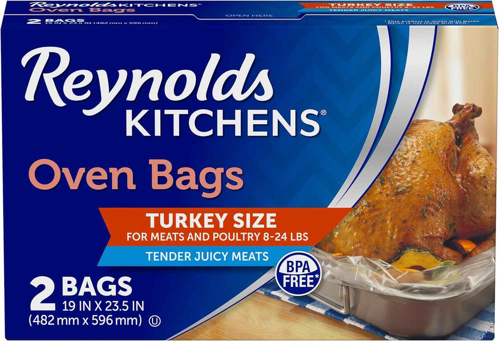 Reynolds Kitchens Turkey Size Oven Bags, 2-count, up to 24 pounds capacity, BPA-free, oven-safe to 400°F