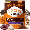 venture pal 48000mg lion's mane mushroom coffee with 12 adaptogenic mushrooms, 40 servings, instant coffee
