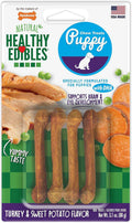 Nylabone Healthy Edibles Natural Puppy Chews Long Lasting Treats for Puppies, Roast Beef, Apple & Bacon Flavor, X-Small/Petite (3 Count)