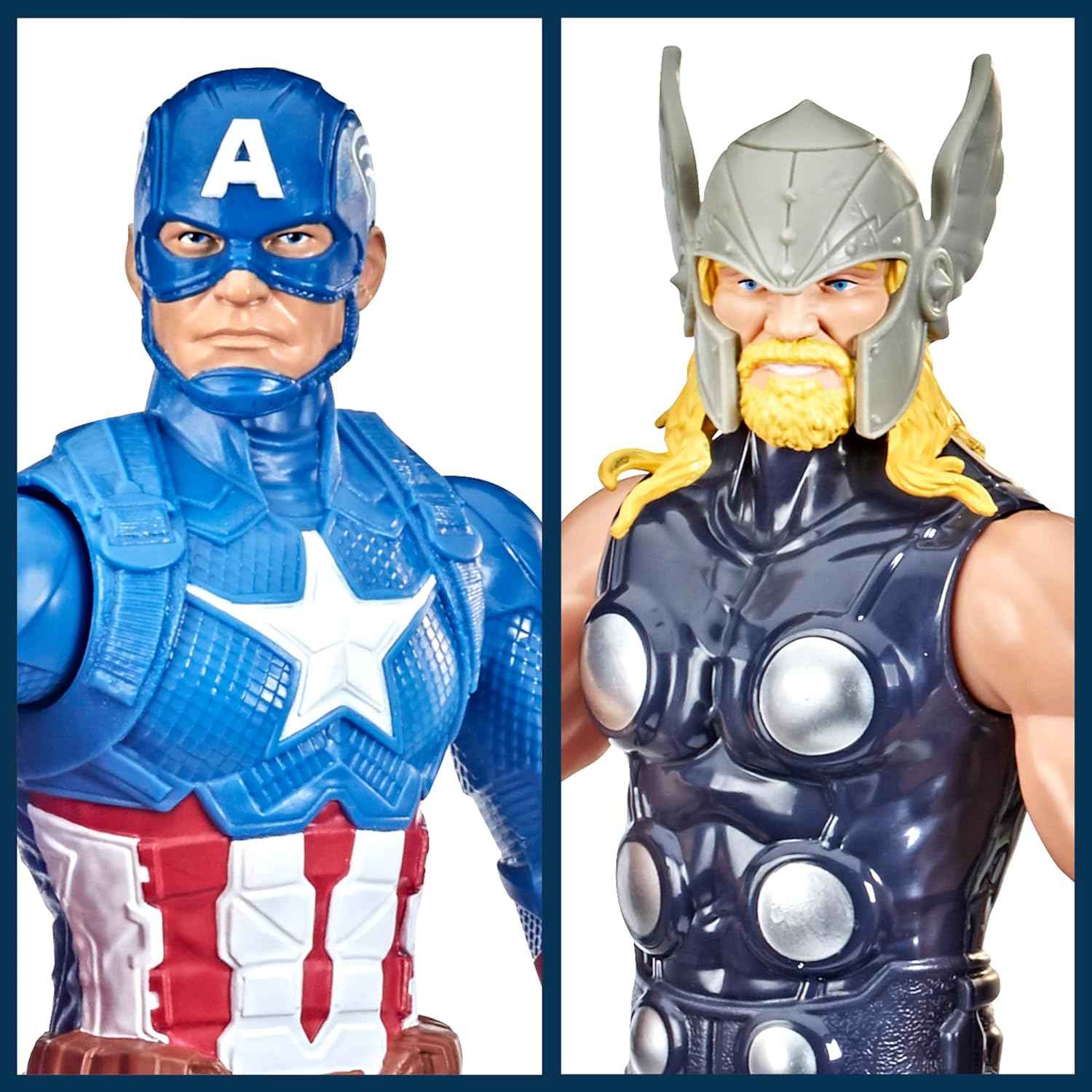 6-inch marvel titan hero series action figure multipack with spider-man, captain america, iron man, thor, captain marvel, and black panther
