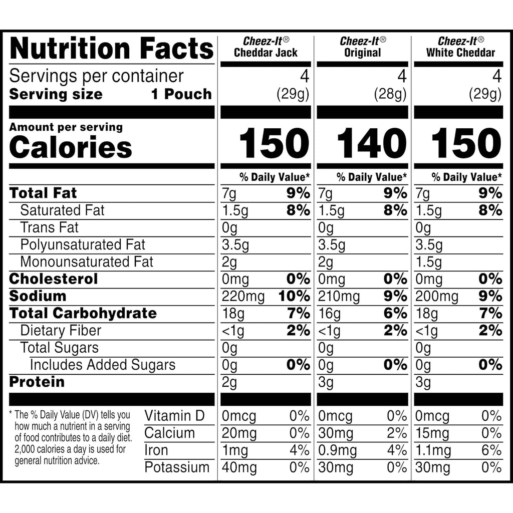 cheez-it variety pack, 12.1oz box, 12 packs, original, white cheddar, cheddar jack flavors