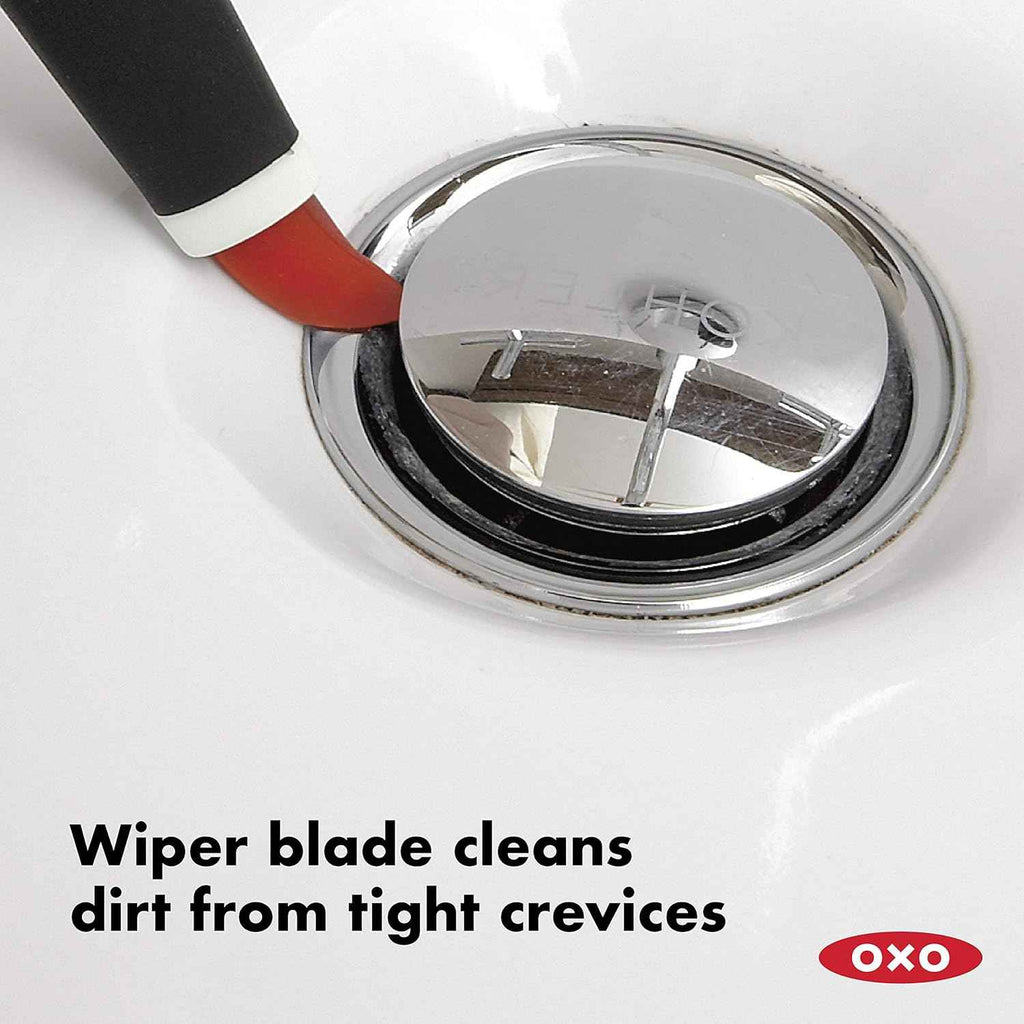 oxo good grips deep clean brush set with 2 brushes and non-slip grips for grout and stove tops cleaning