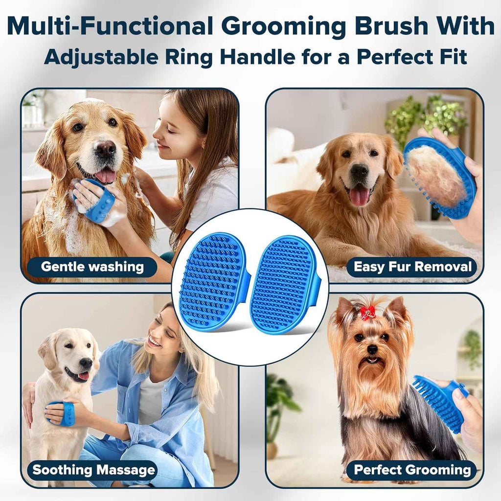navy blue pet grooming kit for dogs cats and horses dog washing gloves bath brush supplies