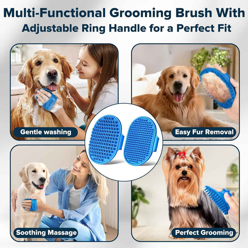 navy blue pet grooming kit for dogs cats and horses dog washing gloves bath brush supplies