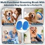 navy blue pet grooming kit for dogs cats and horses dog washing gloves bath brush supplies