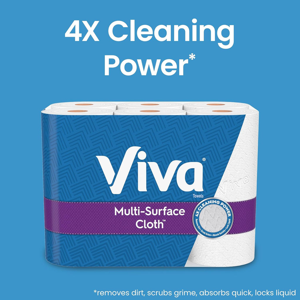 Viva Multi-Surface Cloth Paper Towels, 24 Double Rolls, 110 Sheets Per Roll, 4 Packs of 6