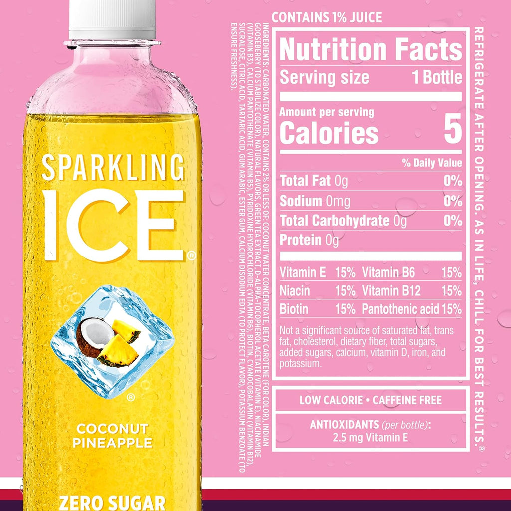 Sparkling Ice PLrple Variety Pack, Flavored Water, Zero Sugar, with Vitamins and Antioxidants, 17 fl oz, 12 count (Black Raspberry, Cherry Limeade, Orange Mango, Kiwi Strawberry)